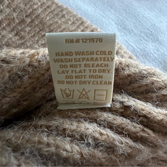 Shoefly Sweater Womens Large Camel Peplum Pullover Ribbed Knit Long Sleeve NWT - Picture 9 of 9